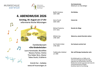 4. Abendmusik 2026 – Familienkonzert «Die Kinderbrücke»