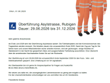 Bauarbeiten Überführung Asylstrasse